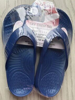 New Women's NUUSOL Cascade Flip Flops in Blue, size 5